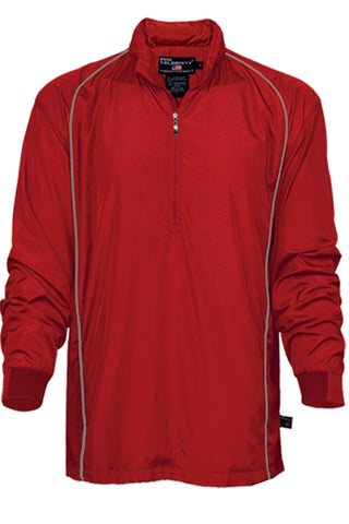 G-Force quarter zip long sleeve pullover, deep red, unisex
