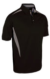 Caliber color block polo, black/graphite
