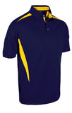 Caliber color block polo, navy/gold