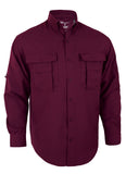 Mens long sleeve Fishing Shirt, maroon