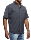 Mens short sleeve Fishing Shirt, graphite