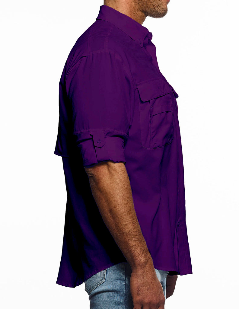 Mens long sleeve fishing shirt FS9889 Pro-Celebrity purple – US
