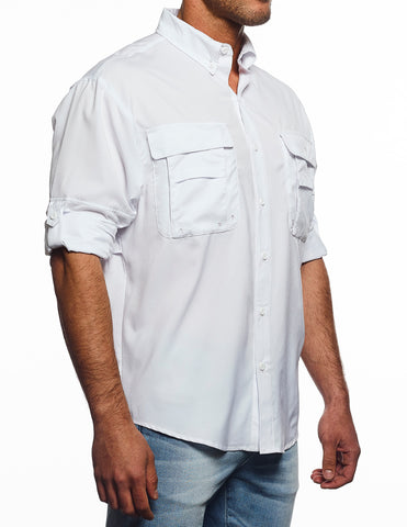 Mens long sleeve fishing shirt FS9889 Pro-Celebrity white – US DIRECT  APPAREL