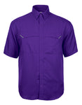 Mens short sleeve Fishing Shirt, purple