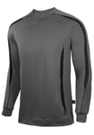 Mens long sleeve color block crew, graphite/black