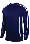 Mens long sleeve color block crew, navy/white