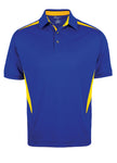 Caliber color block polo, royal/gold