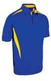 Caliber color block polo, royal/gold