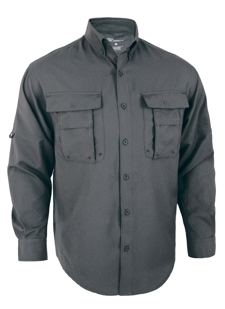 Mens long sleeve fishing shirt FS9889 Pro-Celebrity graphite – US DIRECT  APPAREL