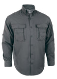Mens long sleeve fishing shirt, graphite