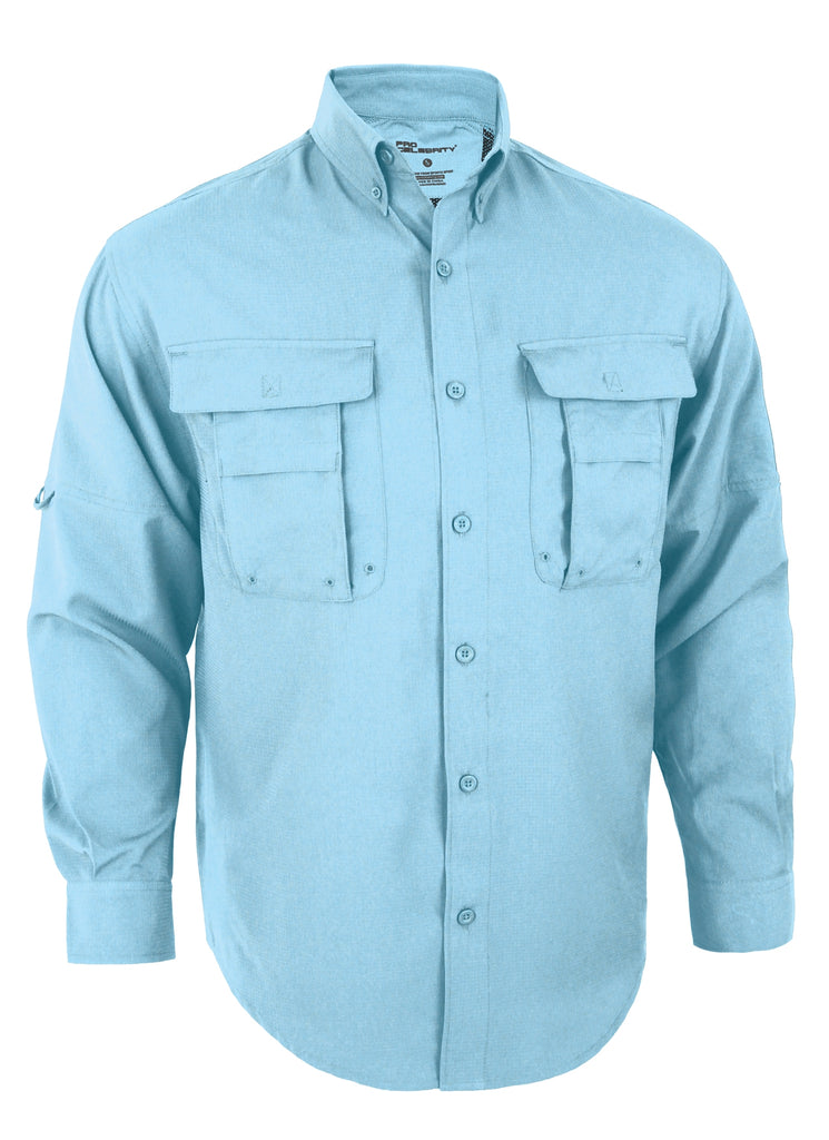 Mens long sleeve fishing shirt FS9889 Pro-Celebrity light blue