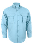 Mens long sleeve Fishing Shirt, light blue