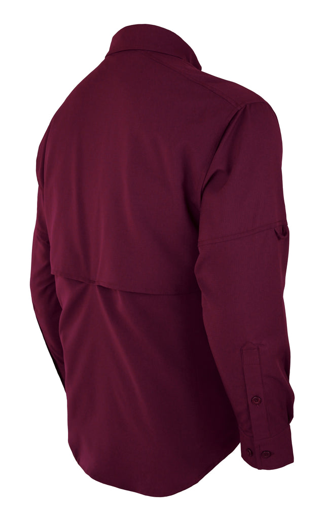 Mens long sleeve fishing shirt FS9889 Pro-Celebrity maroon – US