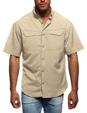 SHORT SLEEVE FISHING SHIRT, KHAKI